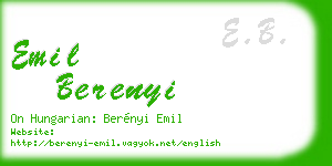 emil berenyi business card
